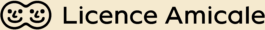 Logo of Licence Amicale featuring two friendly smiling faces mirrored within a shared outline, followed by the text 'Licence Amicale' in bold, modern font. Filippos Fragkogiannis