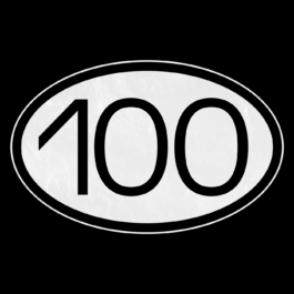 A minimalist design featuring a large number 