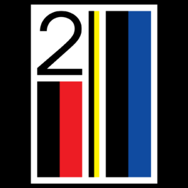 A bold, abstract poster featuring the number 