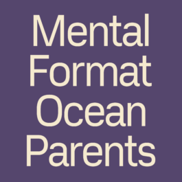 The words Mental, Format, Ocean, Parents written with Vercetti font in use. Filippos Fragkogiannis