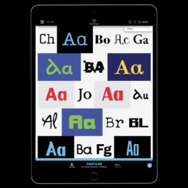 A tablet displaying a website called 