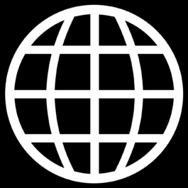 The image features a black and white globe icon, commonly associated with the concept of the internet, globalization, or worldwide accessibility. The design consists of a circle with intersecting horizontal and vertical lines, forming a grid-like pattern that represents a stylized Earth. Filippos Fragkogiannis