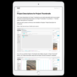 The image shows an iPad screen displaying a webpage about 