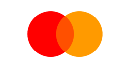 Mastercard logo featuring two overlapping circles—a red circle on the left and an orange circle on the right—creating a darker orange intersection in the center, set against a white background. Filippos Fragkogiannis