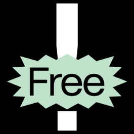 A bold white exclamation mark on a black background. Overlapping the lower half of the exclamation mark is a jagged, starburst-shaped badge in light green with the word 