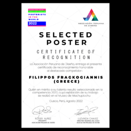 A certificate of recognition awarded by the Asociación Peruana de Diseño for the 