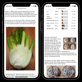 The image displays two smartphone screens showing a German-language website called 