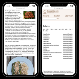 digital screenshot of a German recipe website, 