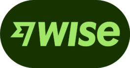 The logo of Wise, a global money transfer and financial services company. The logo features a stylized, angular arrow symbol on the left, followed by the word 