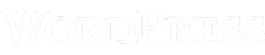Official WordPress wordmark logo in white serif font with a transparent background. Filippos Fragkogiannis
