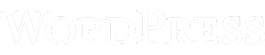 Official WordPress wordmark logo in white serif font with a transparent background. Filippos Fragkogiannis